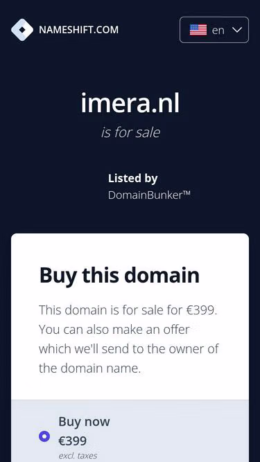 Screenshot of imera.nl