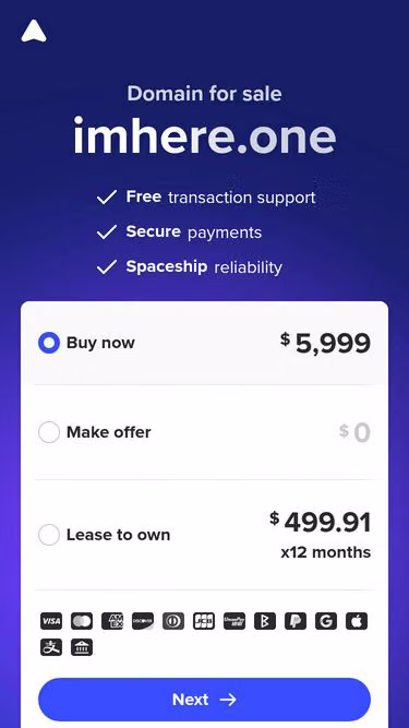 Screenshot of imhere.one