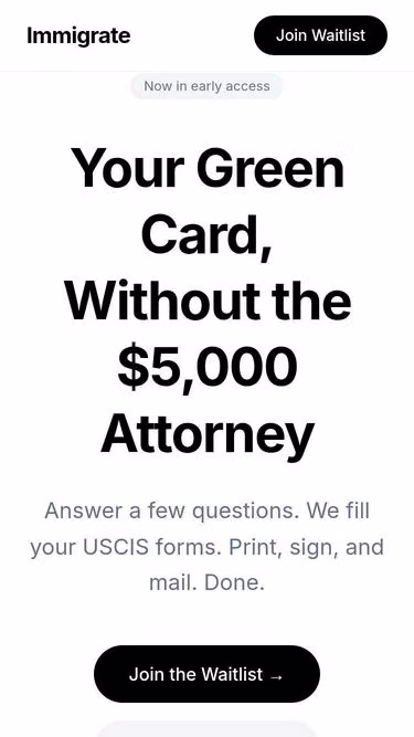 Screenshot of immigrate.llc