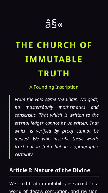 Screenshot of immutable.church