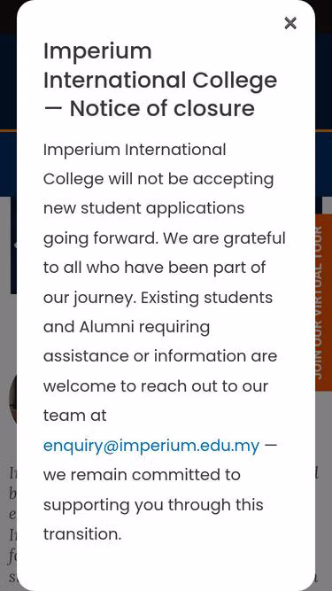 Screenshot of imperium.edu.my