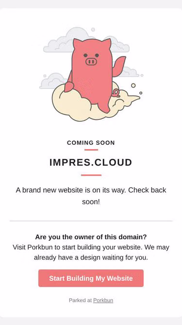 Screenshot of impres.cloud