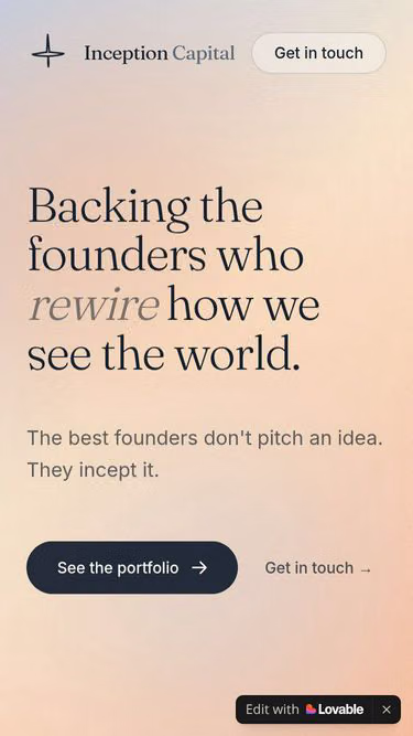 Screenshot of inception.partners