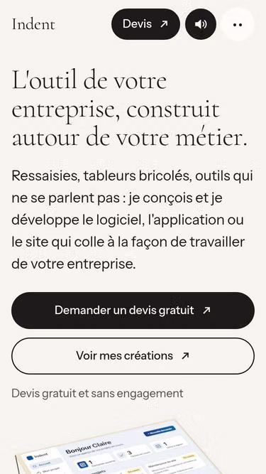 Screenshot of indent.fr
