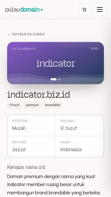 Screenshot of indicator.biz.id