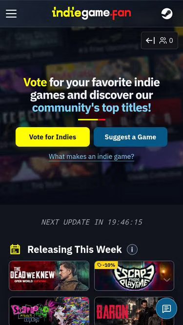 Screenshot of indiegame.fan