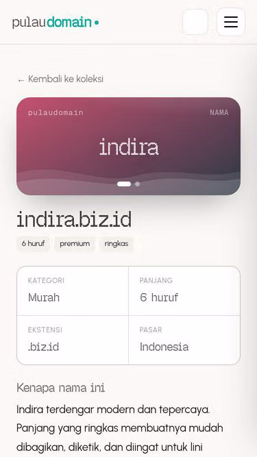 Screenshot of indira.biz.id