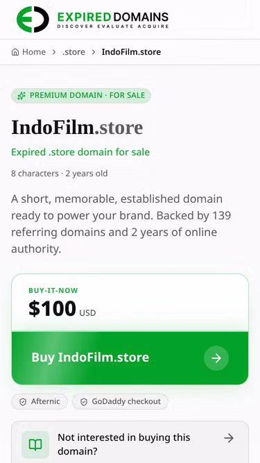 Screenshot of indofilm.store