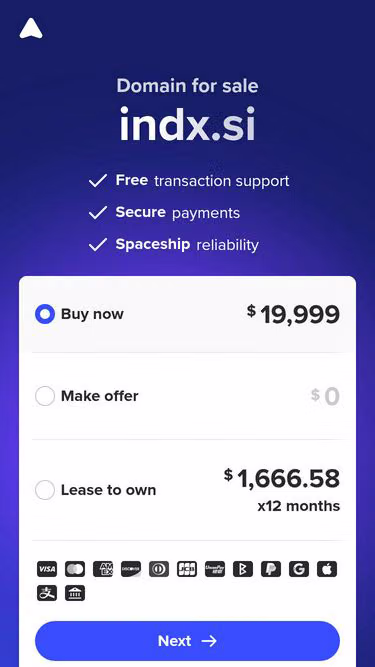 Screenshot of indx.si