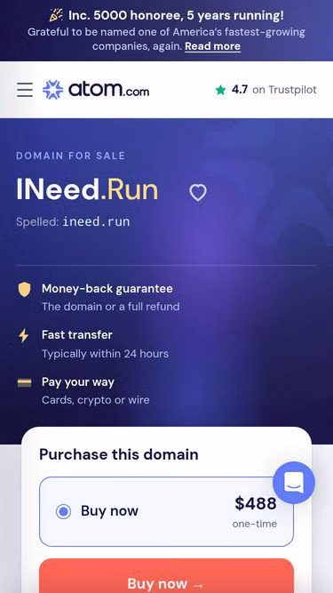 Screenshot of ineed.run