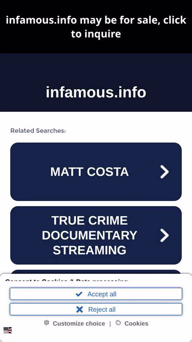 Screenshot of infamous.info