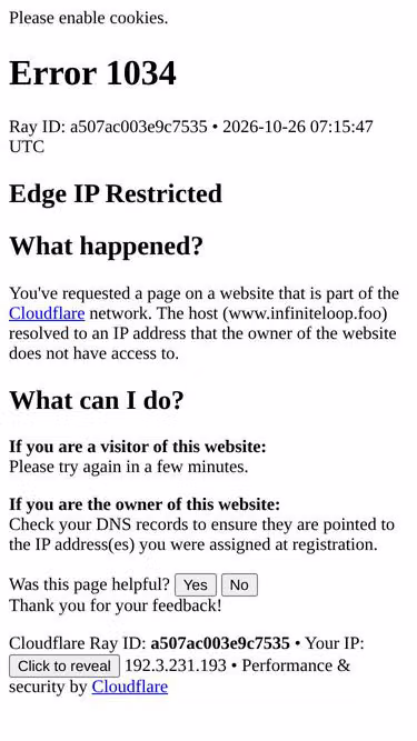 Screenshot of infiniteloop.foo