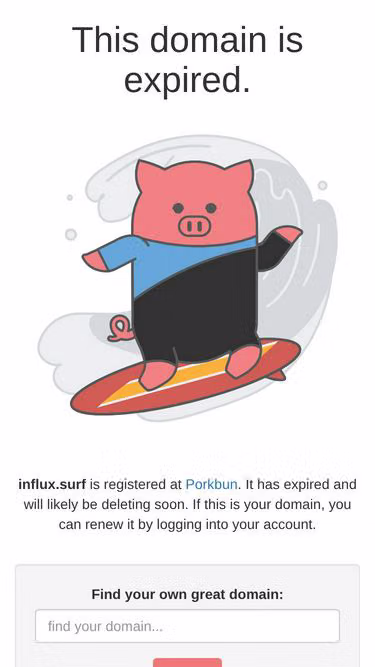 Screenshot of influx.surf