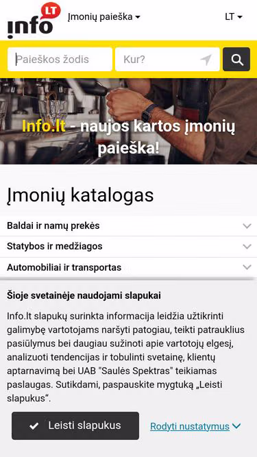 Screenshot of info.lt