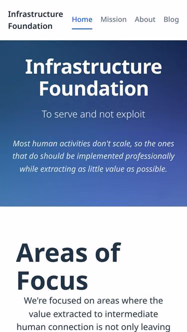 Screenshot of infra.org