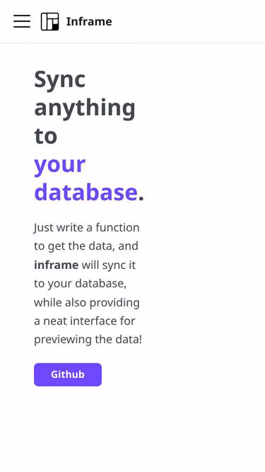 Screenshot of inframe.dev