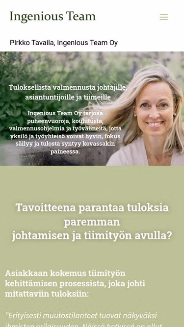 Screenshot of ingenious.fi