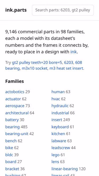 Screenshot of inkwell.parts