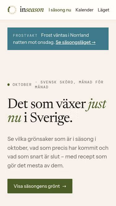 Screenshot of inseason.se