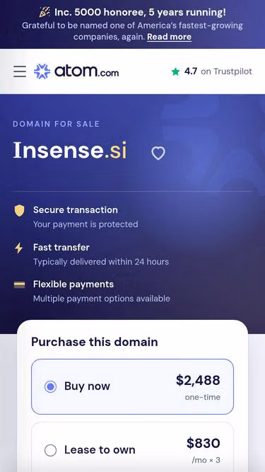 Screenshot of insense.si