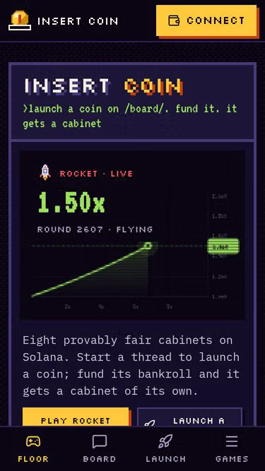 Screenshot of insertcoin.bet