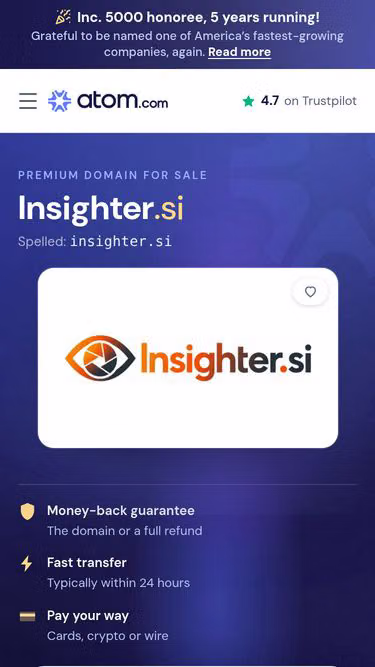 Screenshot of insighter.si