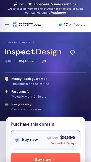 Screenshot of inspect.design