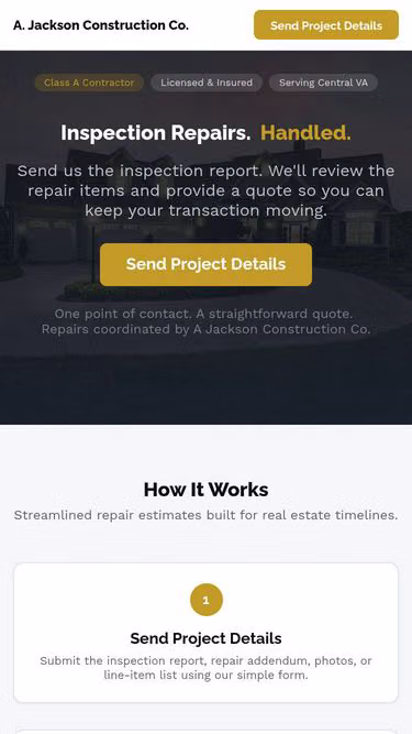 Screenshot of inspection.repair