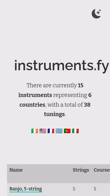 Screenshot of instruments.fyi