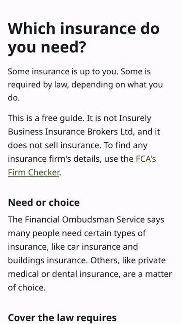 Screenshot of insurely.uk