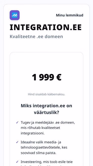 Screenshot of integration.ee