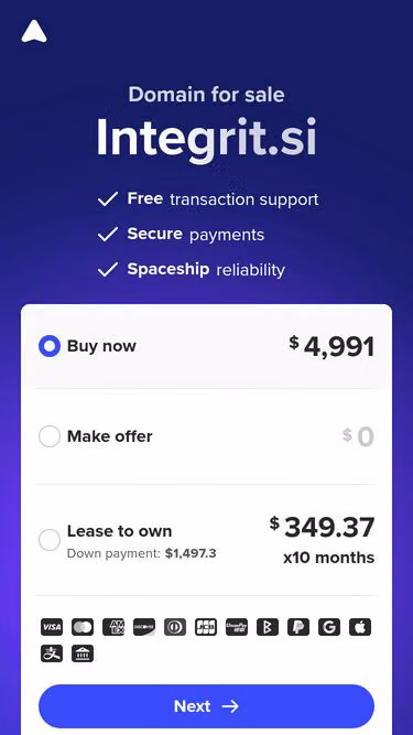 Screenshot of integrit.si