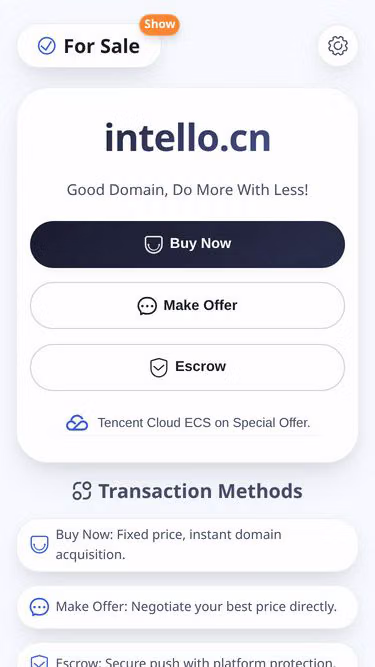 Screenshot of intello.cn
