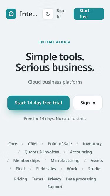 Screenshot of intent.ke