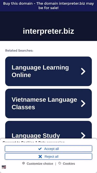 Screenshot of interpreter.biz
