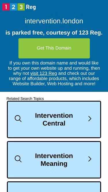 Screenshot of intervention.london