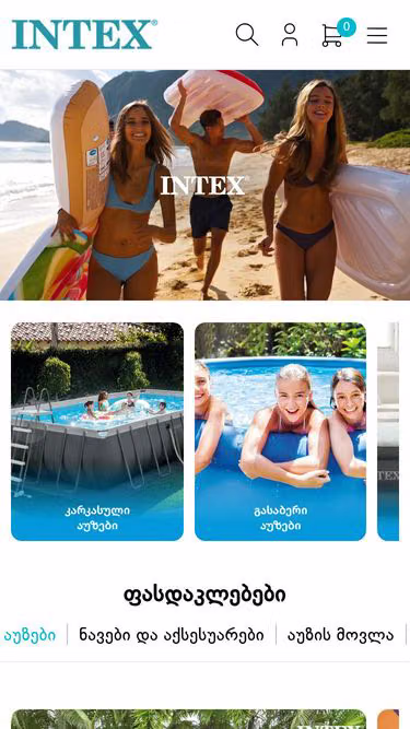 Screenshot of intex.ge