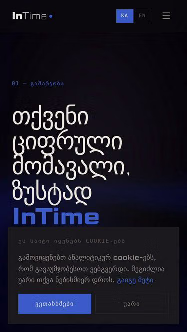 Screenshot of intime.ge