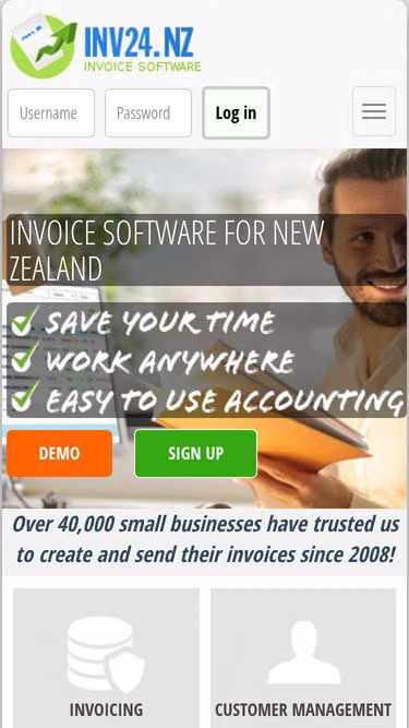 Screenshot of inv24.co.nz