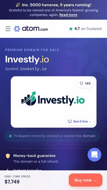 Screenshot of investly.io