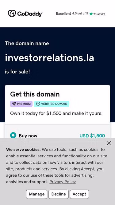 Screenshot of investorrelations.la