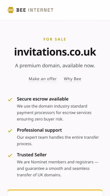 Screenshot of invitations.co.uk