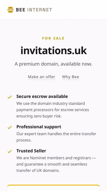Screenshot of invitations.uk