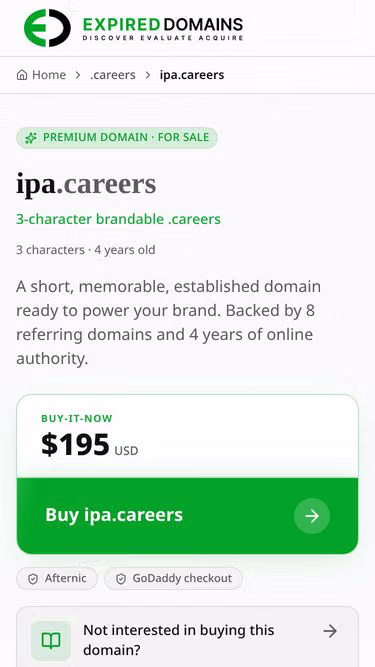 Screenshot of ipa.careers