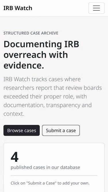 Screenshot of irb.watch