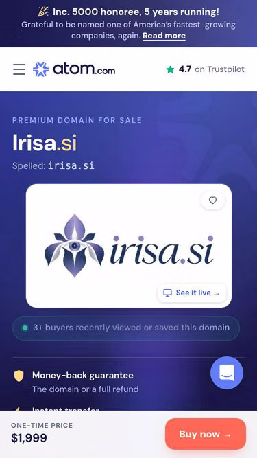 Screenshot of irisa.si