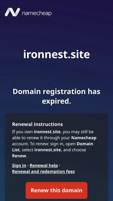 Screenshot of ironnest.site