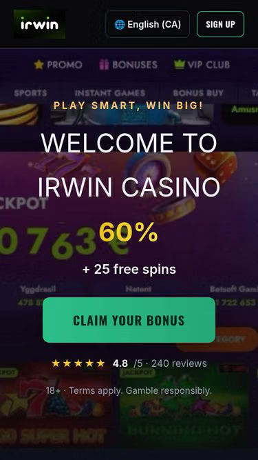 Screenshot of irwin-casino.cc