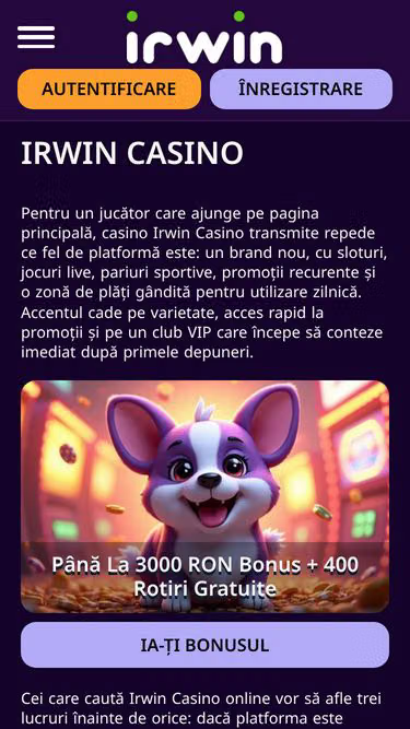 Screenshot of irwin-casino.ro