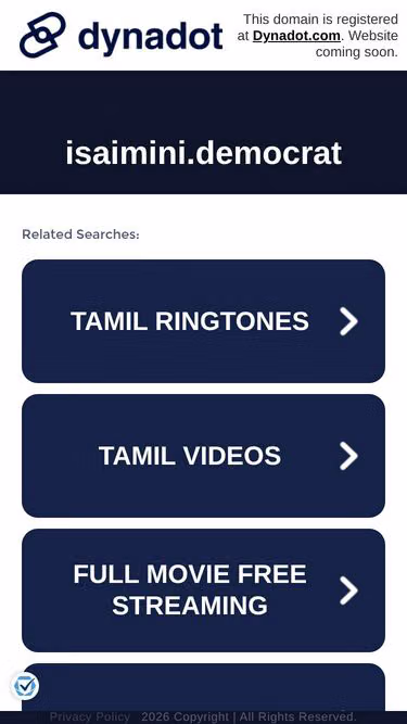 Screenshot of isaimini.democrat
